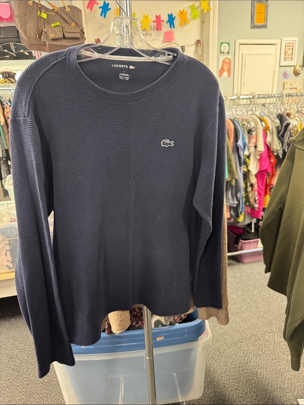 Lacoste sleepwear long sleeve top L // 091127